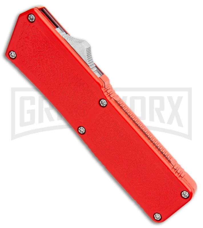 Lightning Red D/A OTF Automatic Knife - Tanto Satin - Image 2