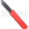 Lightning Red D/A OTF Automatic Knife - Tanto Black Plain