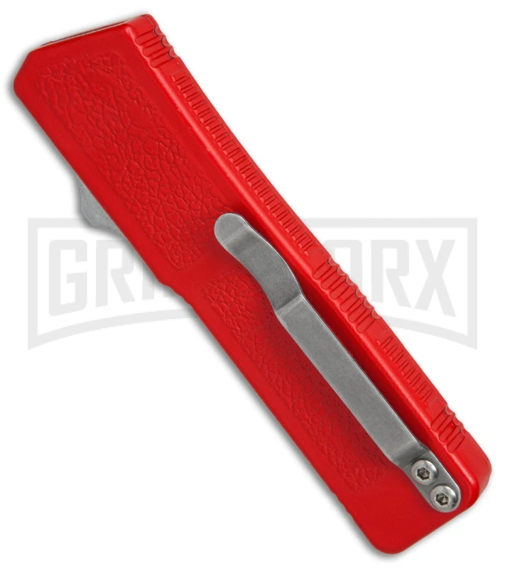 Lightning Red D/A OTF Automatic Knife - Black Serr - Image 2