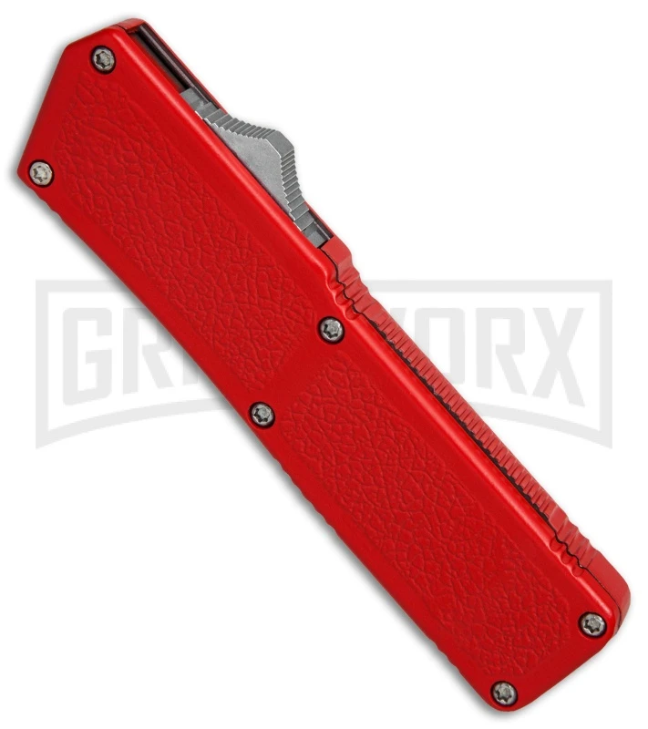 Lightning Red D/A OTF Automatic Knife - Black Serr - Image 3