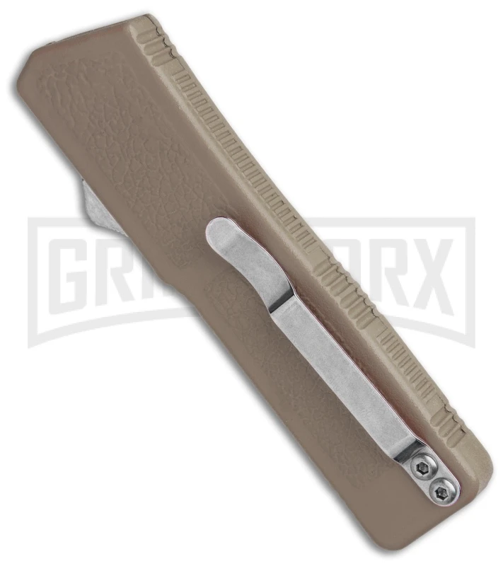 Lightning Tan D/A OTF Automatic Knife - Two-Tone Serr - Image 3
