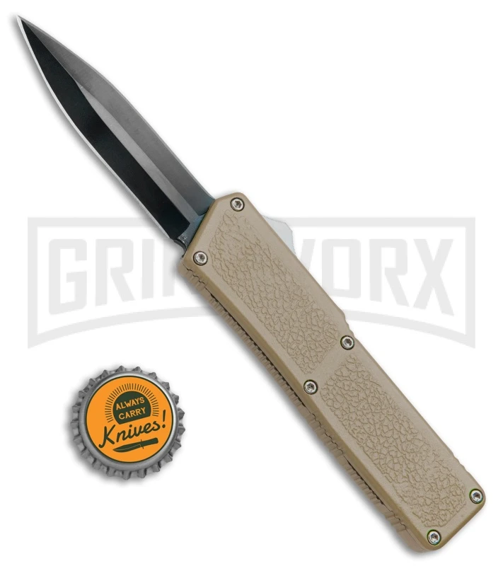 Lightning Tan D/A OTF Automatic Knife - Dagger Black - Image 4