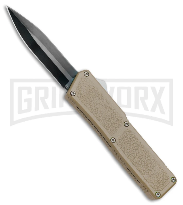 Lightning Tan D/A OTF Automatic Knife - Dagger Black