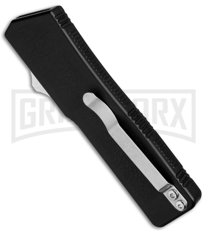 Lightning Black D/A Tanto OTF Automatic Knife - Satin Serr - Image 3