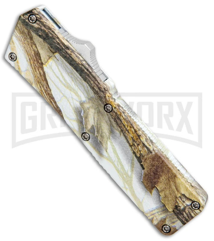 Lightning Tree Camo D/A OTF Automatic Knife - Satin Serr - Image 2