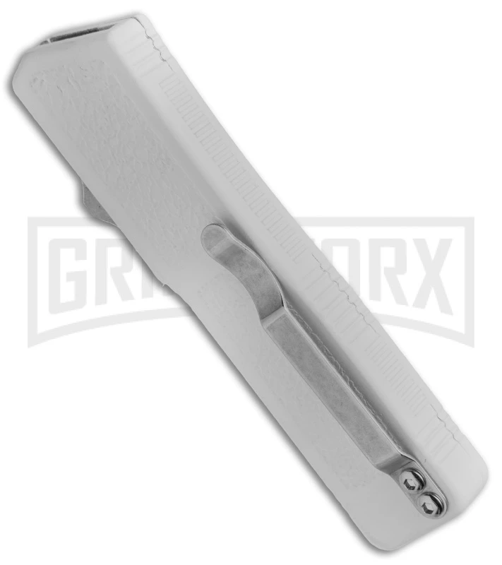 Lightning White D/A OTF Automatic Knife - Black Dagger Serr 4TH18 - Image 3