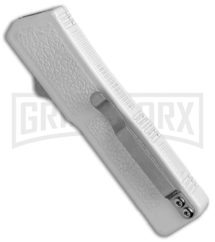Lightning White D/A OTF Automatic Knife - Satin Serr - Image 3
