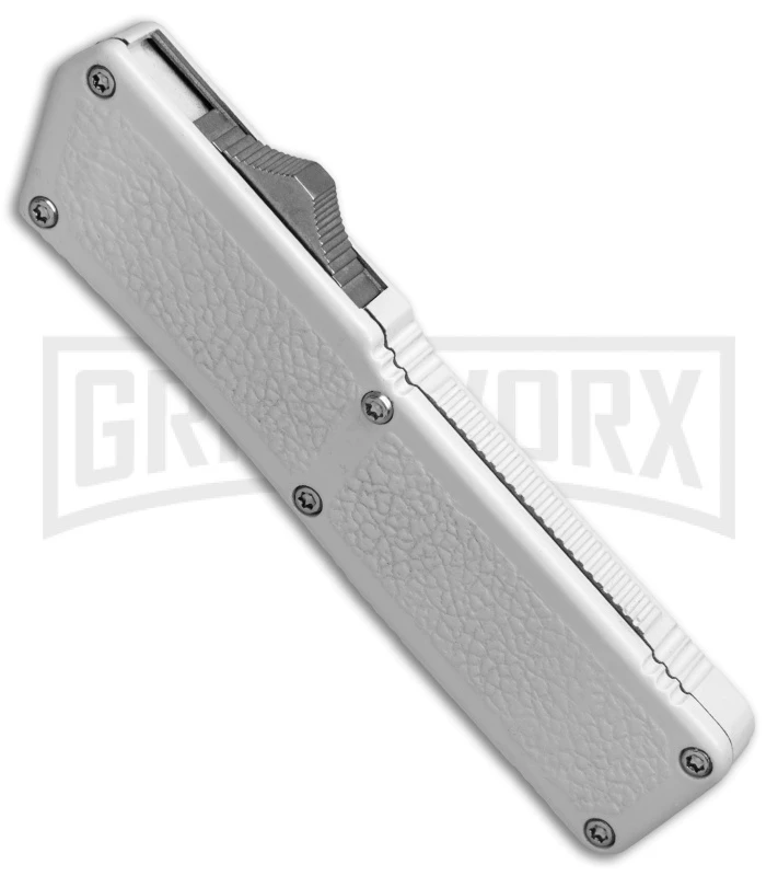 Lightning White D/A OTF Automatic Knife - Satin Serr - Image 2