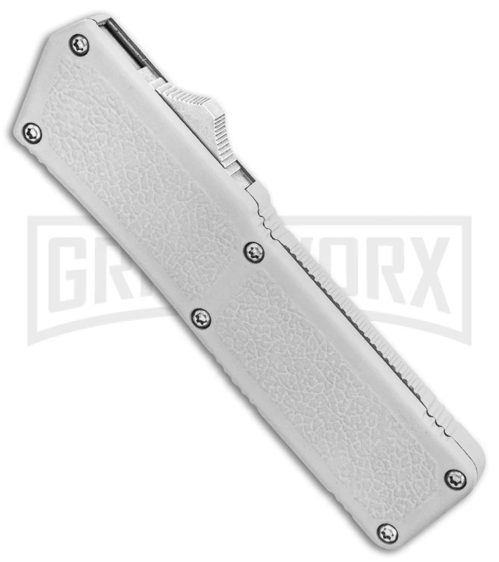 Lightning White D/A OTF Automatic Knife - Two-Tone Serrated 4TH18 - Image 3