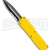 Lightning Yellow D/A OTF Automatic Knife - Two Tone Dagger Serr