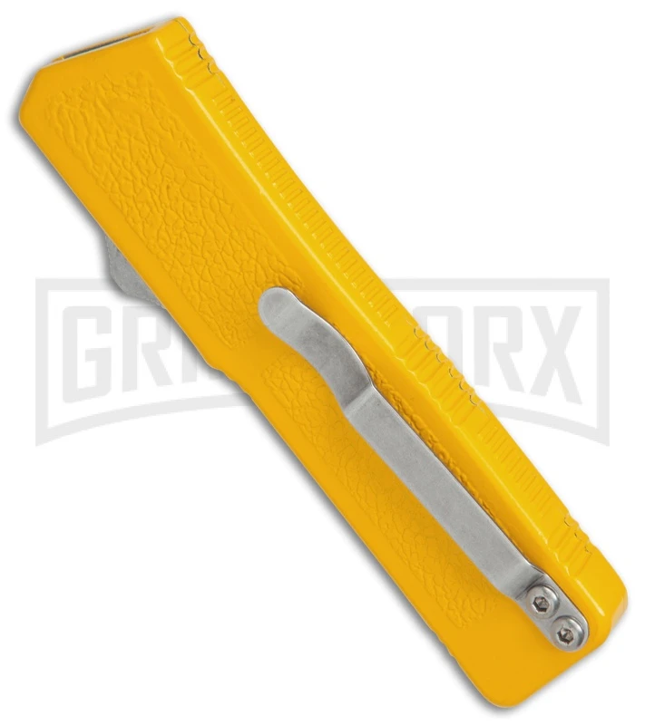 Lightning Yellow D/A OTF Automatic Knife - Satin Serr - Image 2