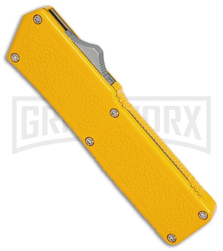 Lightning Yellow D/A OTF Automatic Knife - Satin Serr - Image 3