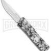 Lightning White Zombie D/A OTF Automatic Knife - Satin Serr