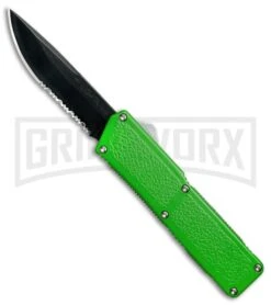 Lightning Zombie Edition Green D/A OTF Automatic Knife - Black Serr
