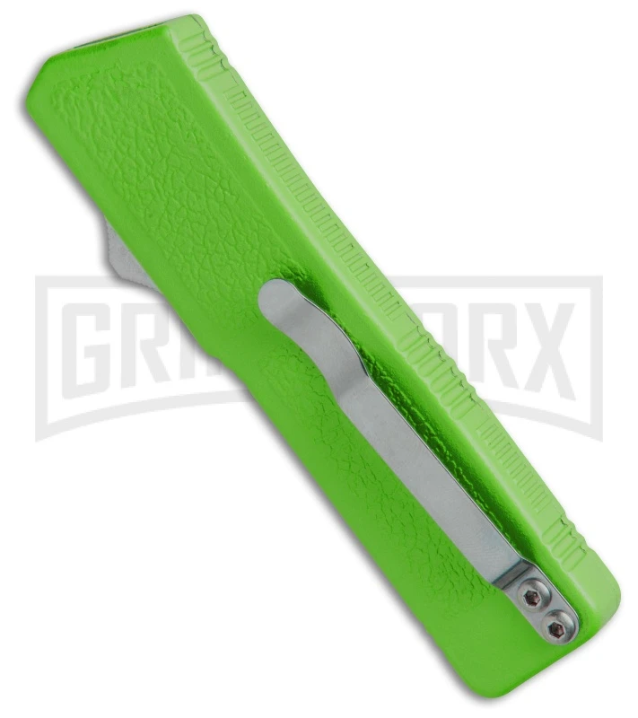 Lightning Zombie Green D/A OTF Automatic Knife - Dagger Two Tone Serr - Image 2