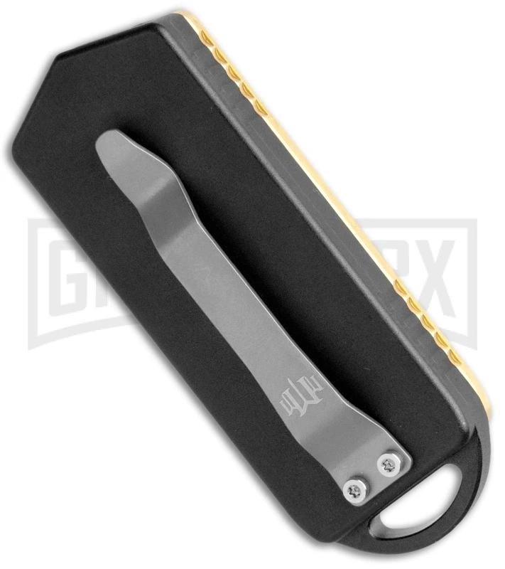 M3 Tactical Tech Rogue Brass/Black D/A OTF Automatic Knife - Satin Plain - Image 3