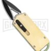 M3 Tactical Tech Rogue Brass/Green D/A OTF Automatic Knife - Black Plain