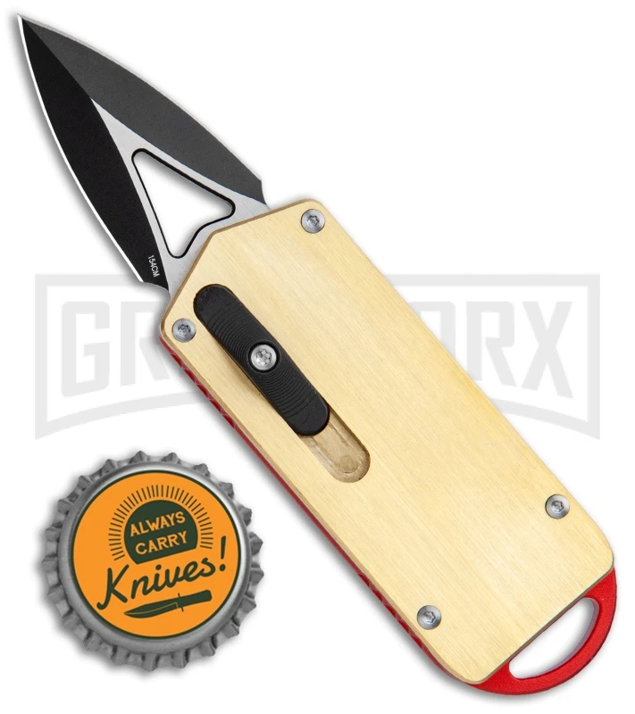 M3 Tactical Tech Rogue Brass/Orange D/A OTF Automatic Knife - Black Plain - Image 5