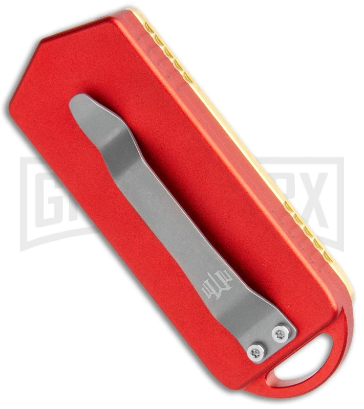 M3 Tactical Tech Rogue Brass/Orange D/A OTF Automatic Knife - Black Plain - Image 3