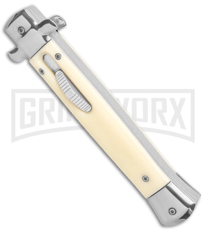 Mago 11" Sim Ivory Italian Stiletto OTF Automatic Knife - Bayo Satin - Image 2