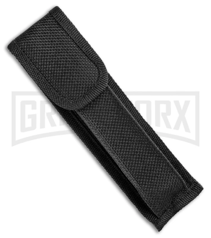 Mago 11" White Marble Italian Stiletto OTF Auto Knife Black Bolsters Bayo - Image 4