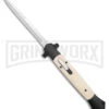 Mago 13"Sim Ivory D/A Italian Stiletto OTF Knife - Satin Plain Bayo