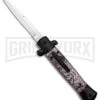 Mago 9" Sidewinder Italian Stiletto OTF Auto Knife Black - Bayonet Satin Plain