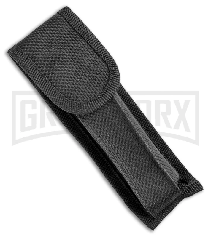 Mago 9" Wood Italian Stiletto OTF Auto Knife Black Bolsters (Satin Bayo) - Image 4