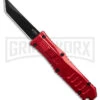 Mini Marvel Red OTF Automatic Knife - Tanto Black Plain