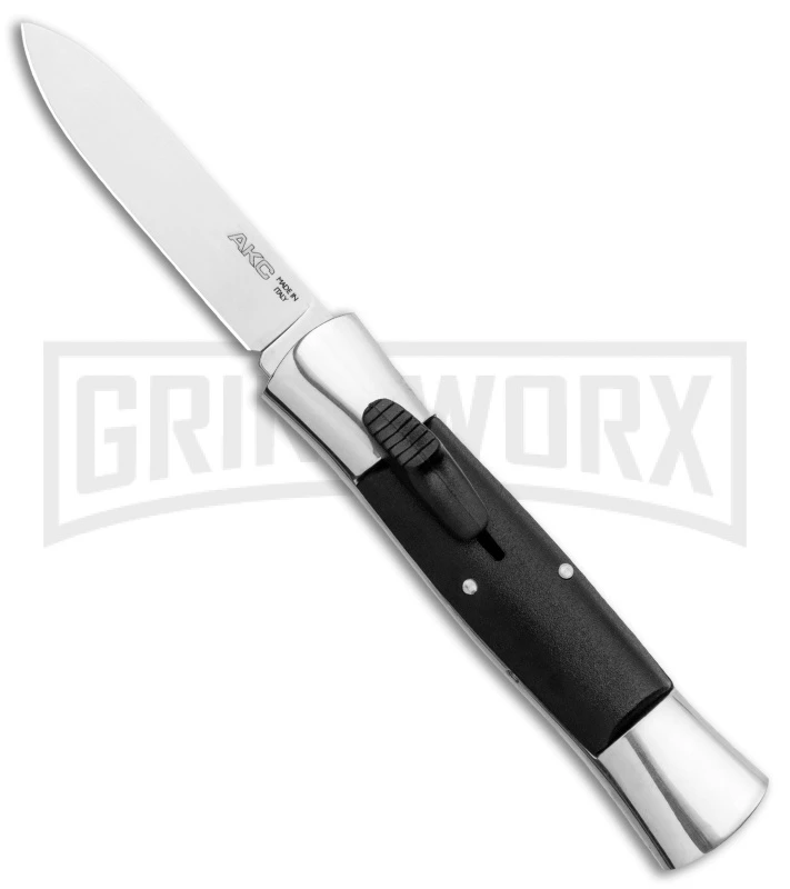 AKC 007 Concord Black OTF Automatic Knife Gray/Black - Spear Point Satin