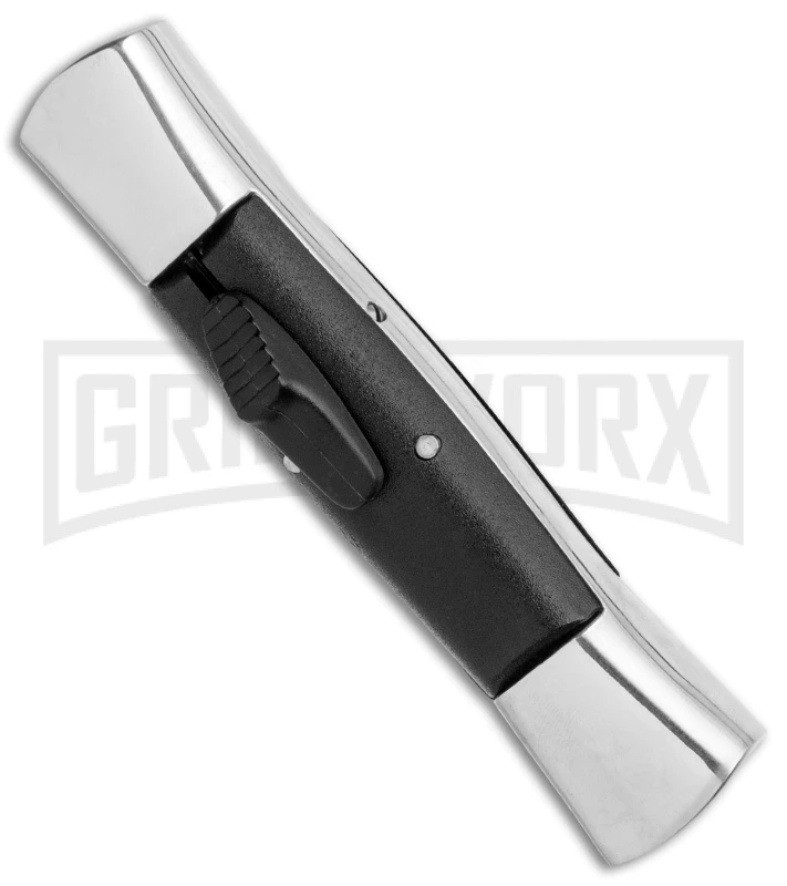AKC 007 Concord Black OTF Automatic Knife Gray/Black - Spear Point Satin - Image 2