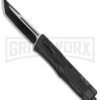 Cytron OTF Textured Black Automatic Tanto Knife - Two-Tone Plain
