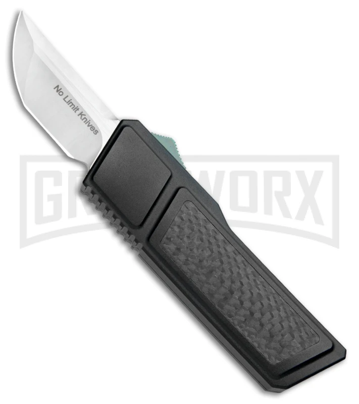 No Limit Knives Akuma OTF Automatic Knife Black Carbon Fiber - Satin Plain