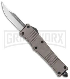 No Limit Knives Cali-Legal OTF Automatic Knife Gray - Clip Point Satin