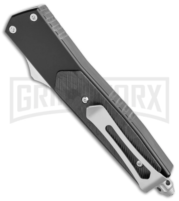 No Limit Knives Instigator Black OTF Automatic Knife - Satin Dagger Plain - Image 3