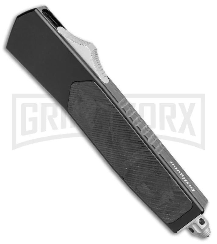 No Limit Knives Instigator Black OTF Automatic Knife - Satin Dagger Plain - Image 2