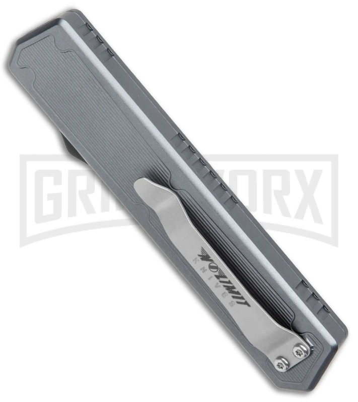 No Limit Knives Vanga Red/Gray OTF Automatic Knife - Tanto Satin Plain - Image 3