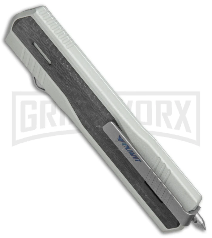 No Limit Night Stalker Silver OTF Automatic Knife - Satin Plain S90V - Image 3