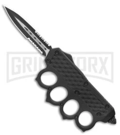 OTF Automatic Knuckle Knife - Dagger Double Serr Two-Tone