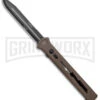 Paragon Estiletto Dark Earth Bolt Automatic OTF Knife - Black Clip Point