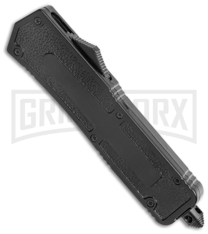 Rumble Black D/A OTF Automatic Knife - Dagger Black Serr - Image 2
