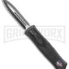 Rumble Black D/A OTF Auto Knife, RWB Skull - Dagger 2 Tone Plain