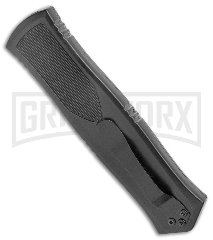 Rumble Black D/A OTF Auto Knife, RWB Skull - Dagger 2 Tone Plain - Image 3