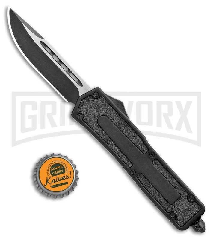 Rumble Black D/A OTF Automatic Knife - S/E Drop Point Two Tone Plain - Image 5