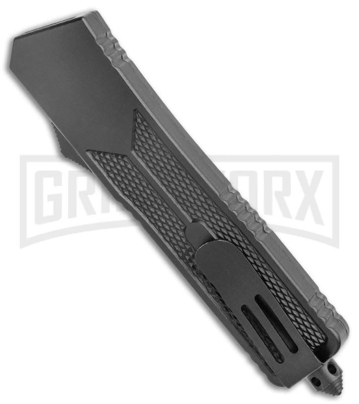 Rumble Black D/A OTF Auto Knife Tanto Samurai Graphic - Two-Tone Plain - Image 3