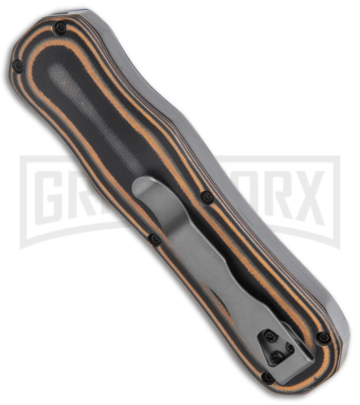 SKM Casket G-10 Automatic OTF Dagger Knife - Stonewash Plain - Image 3