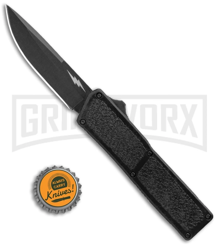 Thunder Black D/A OTF Automatic Knife - Black Plain - Image 4