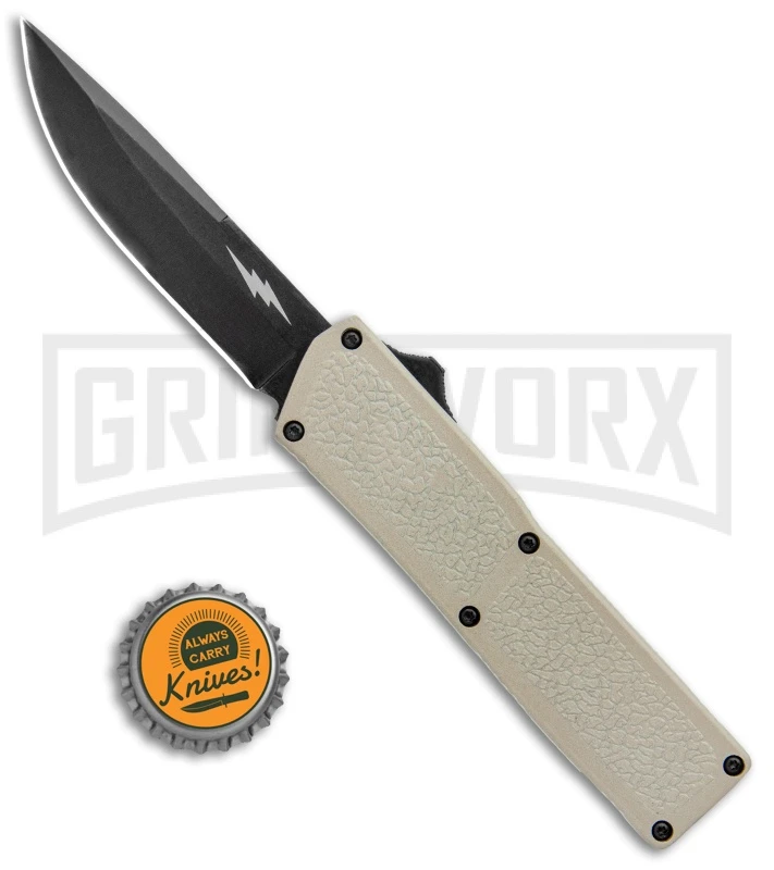 Thunder Tan D/A OTF Automatic Knife - Black Plain - Image 4