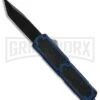 Titan Blue D/A OTF Automatic Knife - Tanto Black Plain