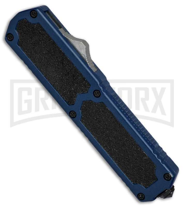 Titan Blue D/A OTF Automatic Knife - Tanto Black Plain - Image 3
